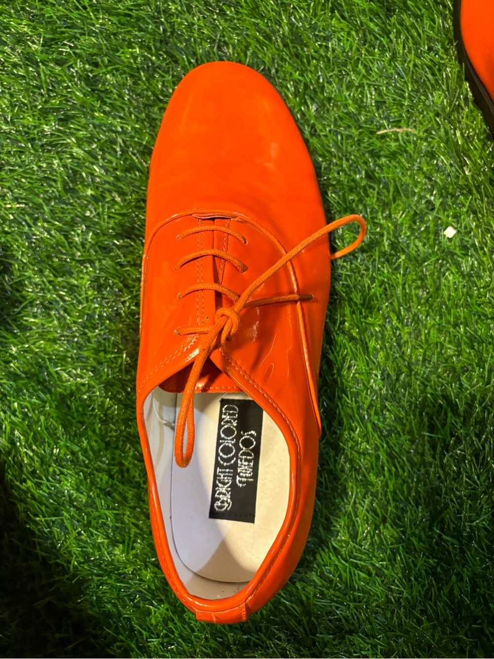 Luca Orlandi Orange Patent Leather Derby
